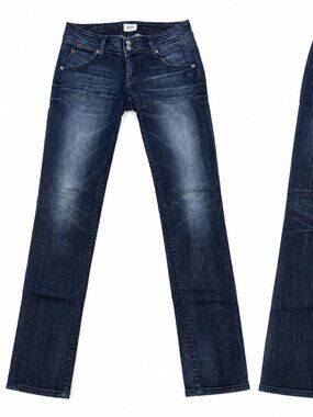 Hudson Signature Flap Pocket Bootcut Jeans Size 27 Dark Wash Premium Denim